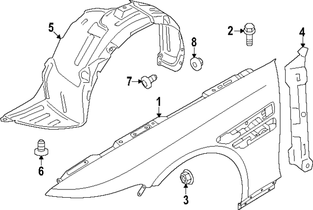 86811JI000 - : Fender Liner for Hyundai Image
