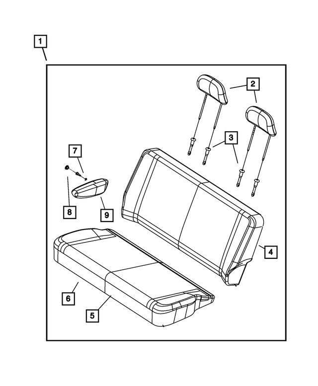 ZP661D5AA - Interior Trim: Rear Seat Complete for Chrysler: Town &amp; Country | Dodge: Grand Caravan Image