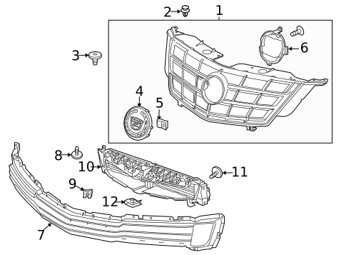 Grille & Components for 2014 Cadillac ELR #1