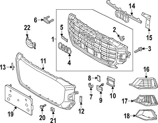 4M8853651ASRN4 - Body: Grille for Audi Image