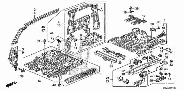 Floor - Inner Panel for 2008 Honda Element #0