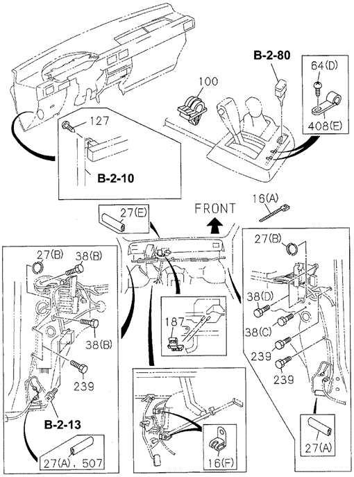 Wiring Harness Clips (Lower Dash I) for 1997 Honda Passport #0
