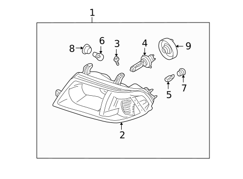 Headlamp Components for 2004 Mitsubishi Montero #0