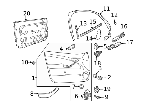 Interior Trim - Front Door for 2010 Saab 9-3X #0