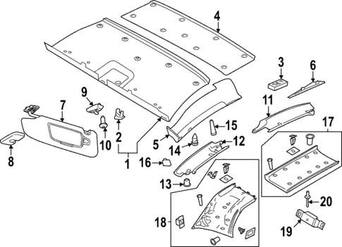 Interior Trim - Roof for 2023 Porsche 911 #0