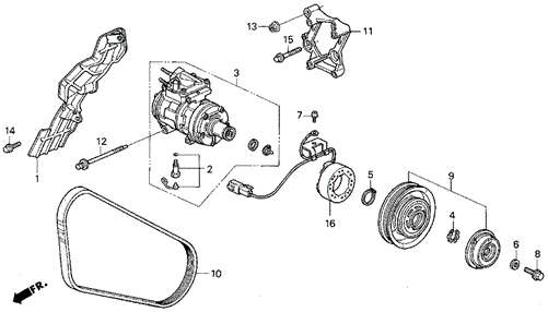 A/C Compressor ('91-'92) for 1991 Honda Accord #0