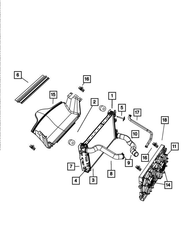 55111033AA - Cooling: Radiator Clamp, Outlet for Mopar Image