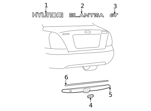 Exterior Trim - Lift Gate for 2006 Hyundai Elantra #0