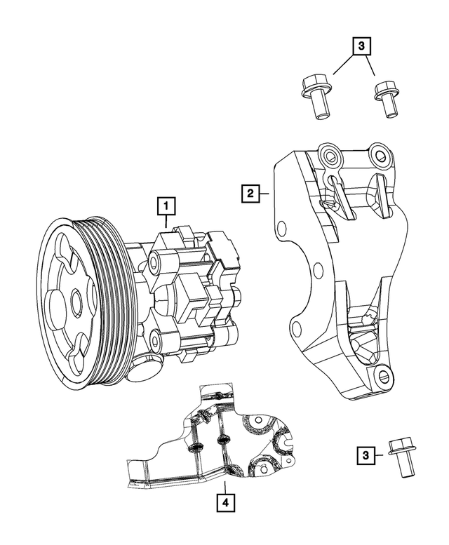 5184594AF - Steering: Power Steering Pump Bracket for Mopar Image