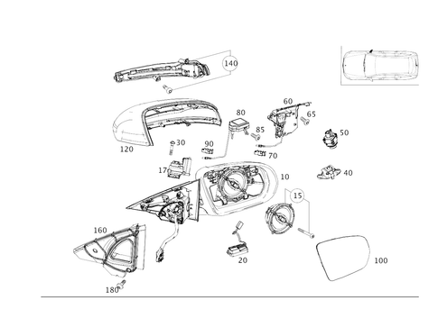 Outside Mirror, Right for 2025 Mercedes-Benz E 53 AMG&reg; #0