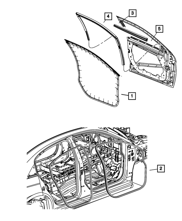 5074013AA - : Front Door Belt Inner Weatherstrip, Left for Mopar Image
