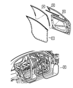 5074004AF - : Front Door Glass Weatherst for Dodge: Avenger Image