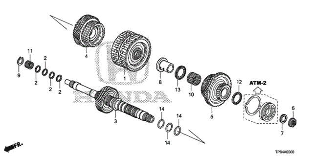 AT Mainshaft - Clutch (4th-5th) (V6) (1) for 2012 Honda Crosstour #0