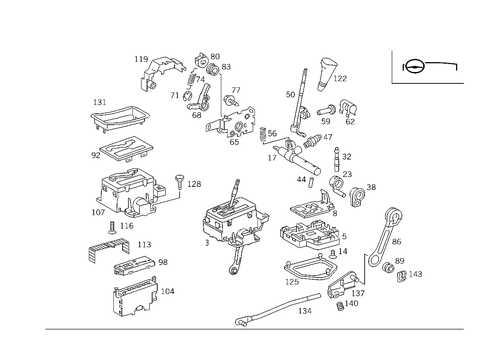 Floor Shift Used with Automatic Fivespeed Transmission 722.6 for 2003 Mercedes-Benz CLK430 #0