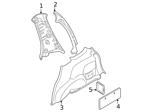Interior Trim - Quarter Panels for 2001 Mazda Tribute #0