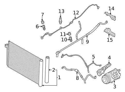Condenser, Compressor & Lines for 2013 BMW 640i Gran Coupe #0