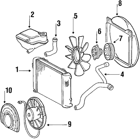 Radiator & Components for 1989 Mercedes-Benz 190D #0