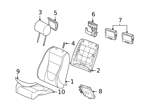 Front Seat Components for 2009 Jaguar Vanden Plas #1