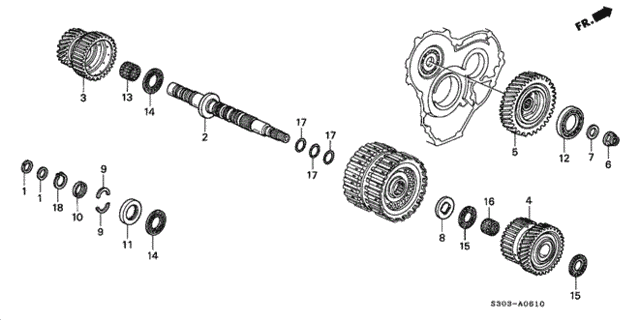 AT Secondary Shaft for 1997 Honda Prelude #0