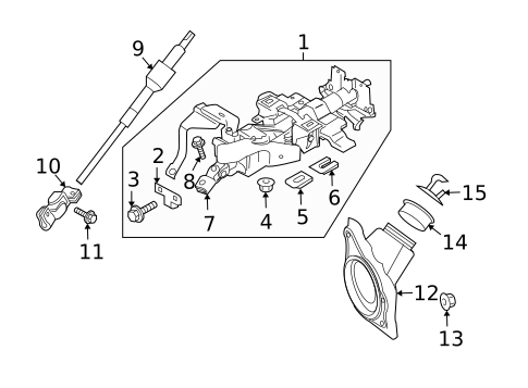 Steering Column Assembly for 2013 INFINITI FX37 #1
