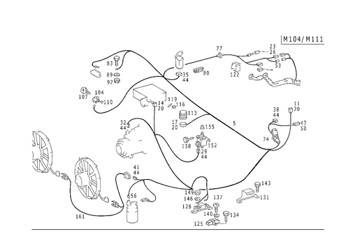 Engine Cable Harness, Body Mounted for 1991 Mercedes-Benz 300E #0