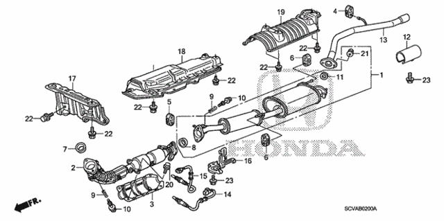 Exhaust Pipe - Muffler for 2007 Honda Element #0