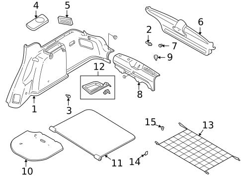 Interior Trim - Rear Body for 1996 Subaru Impreza #0