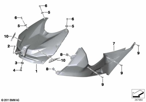 Motorcycle Trim Section, Windshield for 2012 BMW-Motorrad HP4 #1