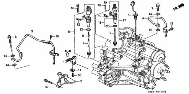 AT ATF Pipe - Speedometer Gear (A4RA) for 1997 Honda Civic #0