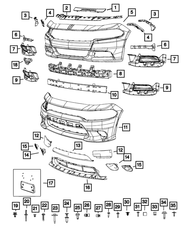 68202631AB - Frame, Bumper and Fascia: License Plate Kit for Mopar Image