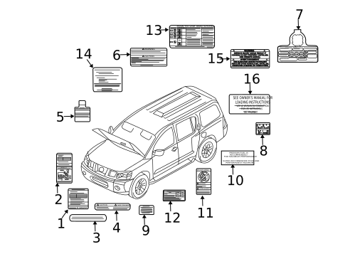 Labels for 2005 INFINITI QX56 #0