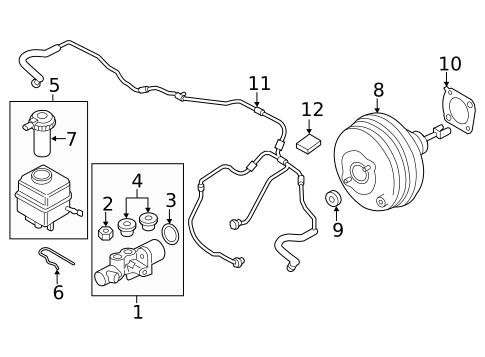 Master Cylinder - Components On Dash Panel for 2011 BMW 740i #0
