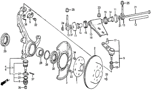 Steering Knuckle - Brake Disk for 1985 Honda Prelude #0