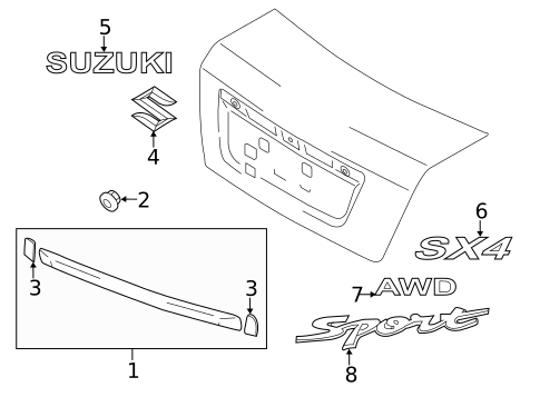 Exterior Trim - Trunk for 2009 Suzuki SX4 #0