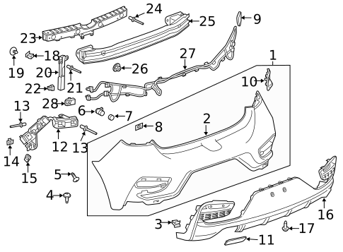 Bumper & Components - Rear for 2019 Chevrolet Cruze #2