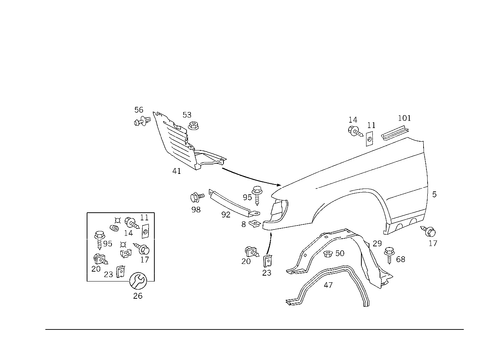 Front Fender for 1989 Mercedes-Benz 300TE #4