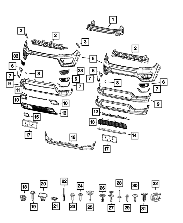 5YH40LS1AB - Frame, Bumper and Fascia: Fascia Applique for Jeep: Compass Image