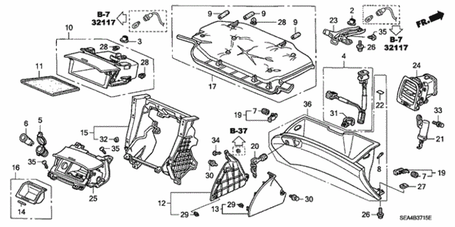 Instrument Panel Garnish (Passenger Side) for 2005 Acura TSX #0