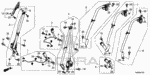 4814TX6A01ZC - Interior/Bumper: TONGUE SET, R. FR. SEAT BELT (OUTER) *NH167L* (GRAPHITE BLACK) for Acura Image