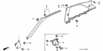 90667S04003 - Interior/Bumper: CLIP, ROOF SIDE GARNISH for Honda Image