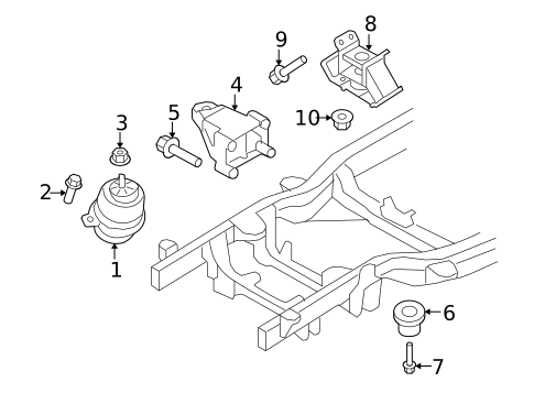 Engine & Trans Mounting for 2009 Kia Borrego #0