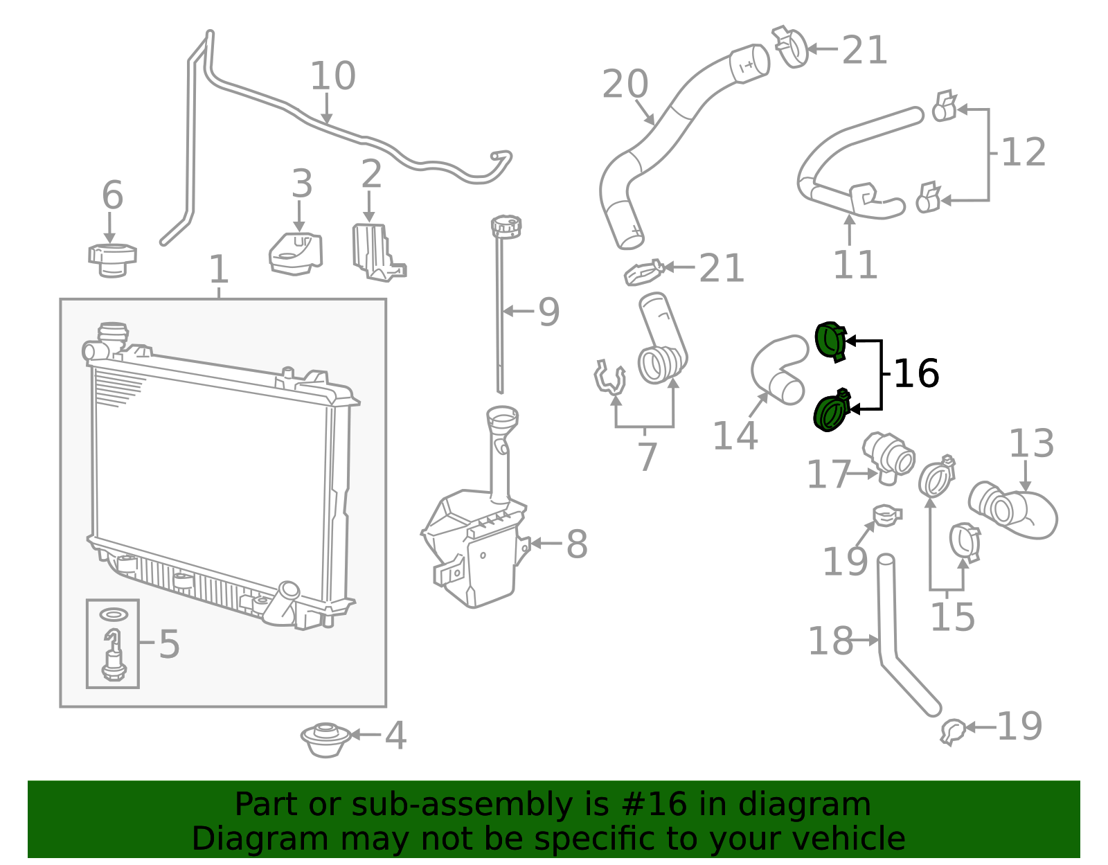 2011-2017 Chevrolet Radiator Inlet Hose Clamp 11611779 | Chevy Parts Pros