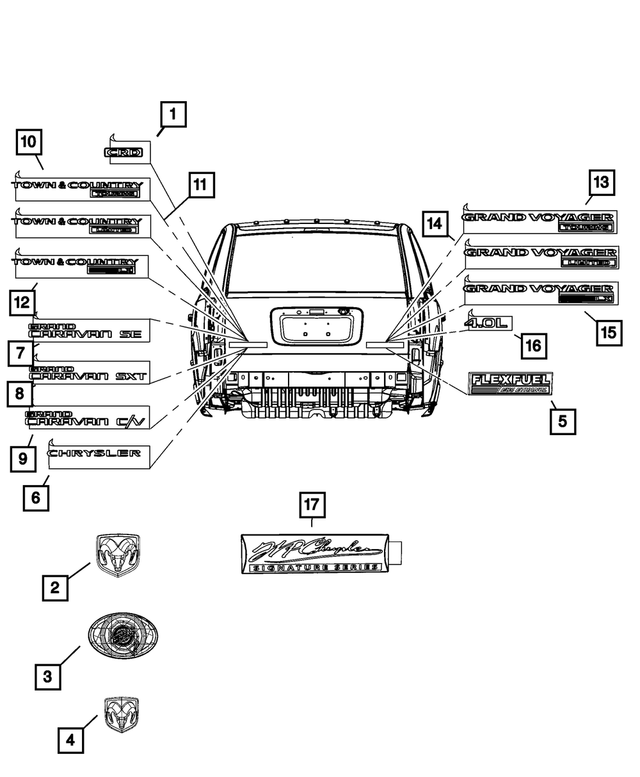 4806013AA - Exterior Ornamentation: Medallion Nameplate for Mopar Image
