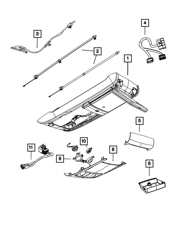 1FN27DW1AA - Interior Trim: Auxiliary Lamp for Chrysler: Town &amp; Country | Dodge: Grand Caravan Image