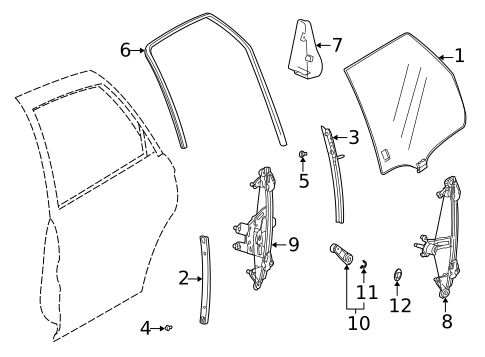 Glass - Rear Door for 2000 Saturn LS2 #0