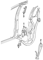 RL18RK5AA - Electrical: Retractor Assembly for Chrysler: Grand Voyager, Town &amp; Country, Voyager | Dodge: Caravan, Grand Caravan Image