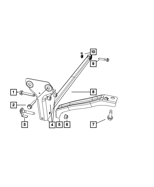 6508951AA - Rear Suspension: Track Bar Bolt And Retainer, Mounting for Mopar Image