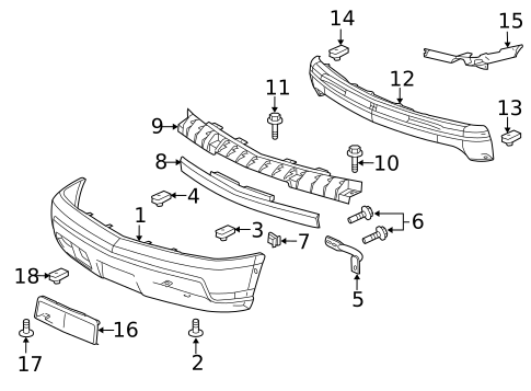 Bumper & Components - Front for 2005 Cadillac Escalade EXT #0