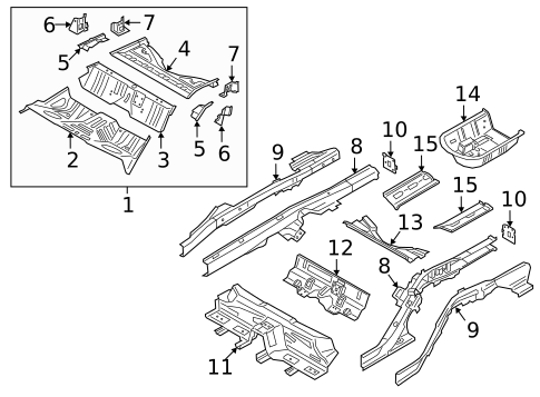 Rear Floor & Rails for 2021 Kia Stinger #0