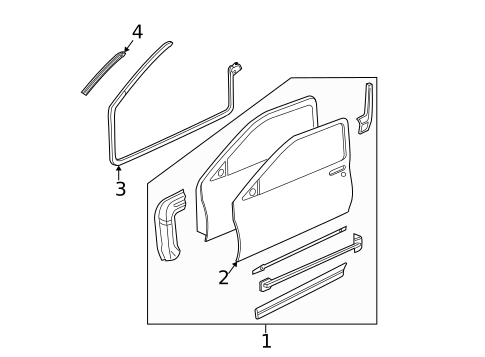 Door & Components for 1995 Chevrolet Cavalier #1